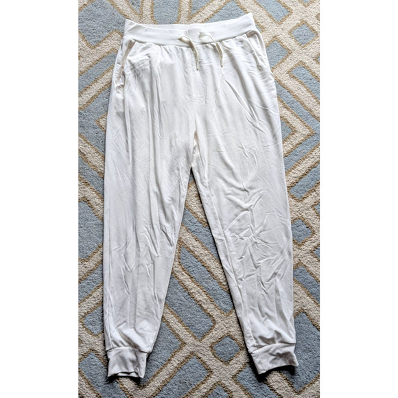Cozy Earth Bamboo Jogger Pants Women’s M Pajama Bottoms Ivory Loungewear - Picture 1 of 3